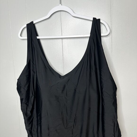 Swimsuits For All Sarong Front One Piece Swimsuit Black Plus Size 34 - Picture 6 of 16